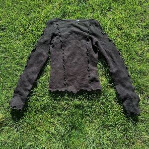 black lace long sleeve top